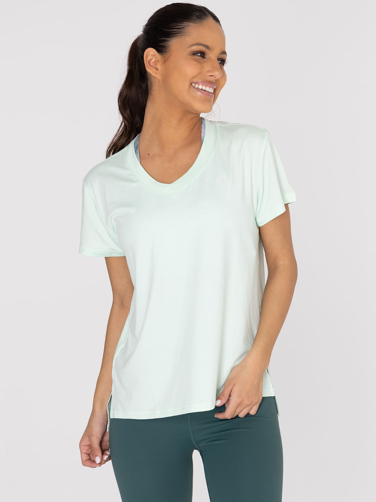Polo Manga Corta Para Mujer  V-Neck Verde Bsoul