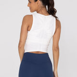Polo Sin Mangas Para Mujer Crop Tank Livia Blanco Bsoul