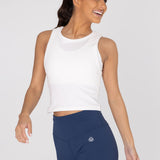 Polo Sin Mangas Para Mujer Crop Tank Livia Blanco Bsoul