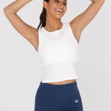 Polo Sin Mangas Para Mujer Crop Tank Livia Blanco Bsoul