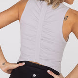 Polo Sin Mangas Para Mujer Crop Tank Livia Gris Bsoul