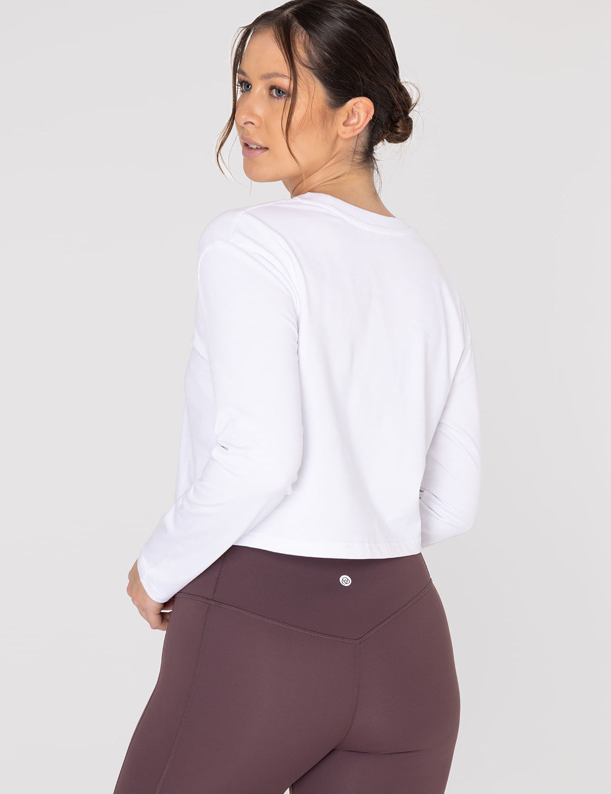 Polo Manga Larga Para Mujer Cotton Crop Top Blanco Bsoul