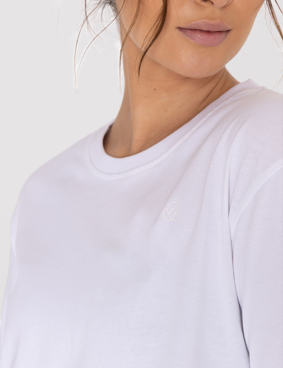 Polo Manga Larga Para Mujer Cotton Crop Top Blanco Bsoul