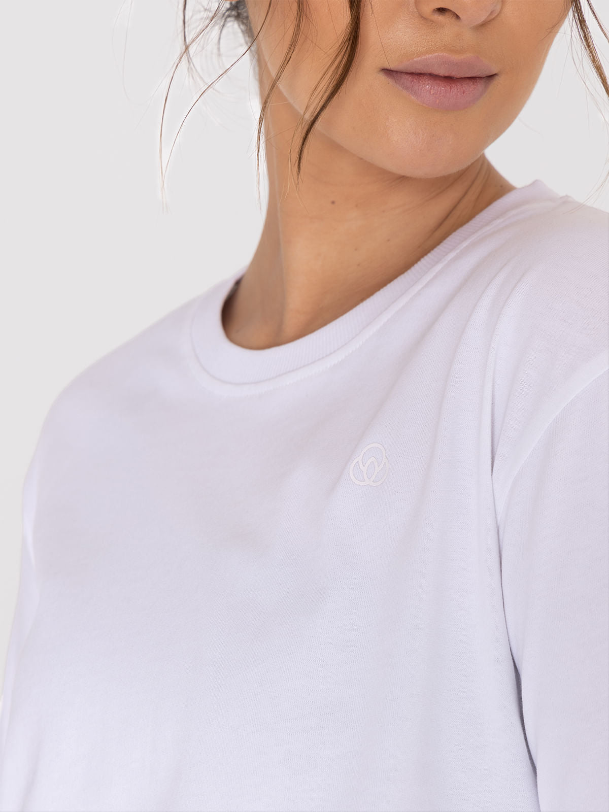Polo Manga Larga Para Mujer Cotton Crop Top Blanco Bsoul