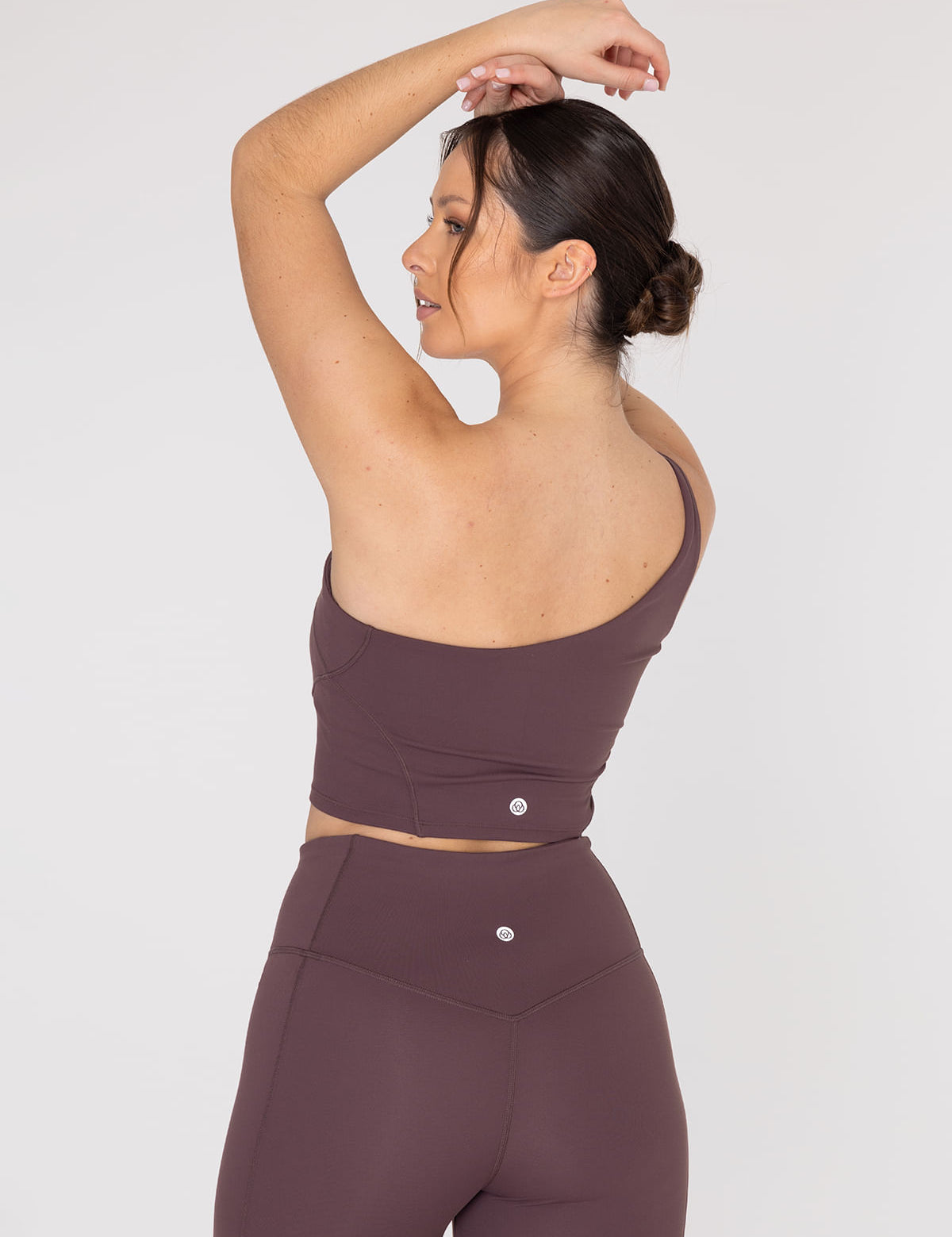 Bra Para Mujer Deportivo Asymmetric Crop Top Marrón Bsoul