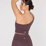 Bra Para Mujer Deportivo Asymmetric Crop Top Marrón Bsoul