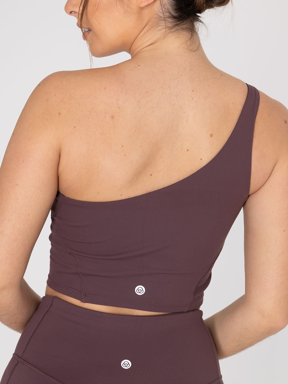 Bra Para Mujer Deportivo Asymmetric Crop Top Marrón Bsoul