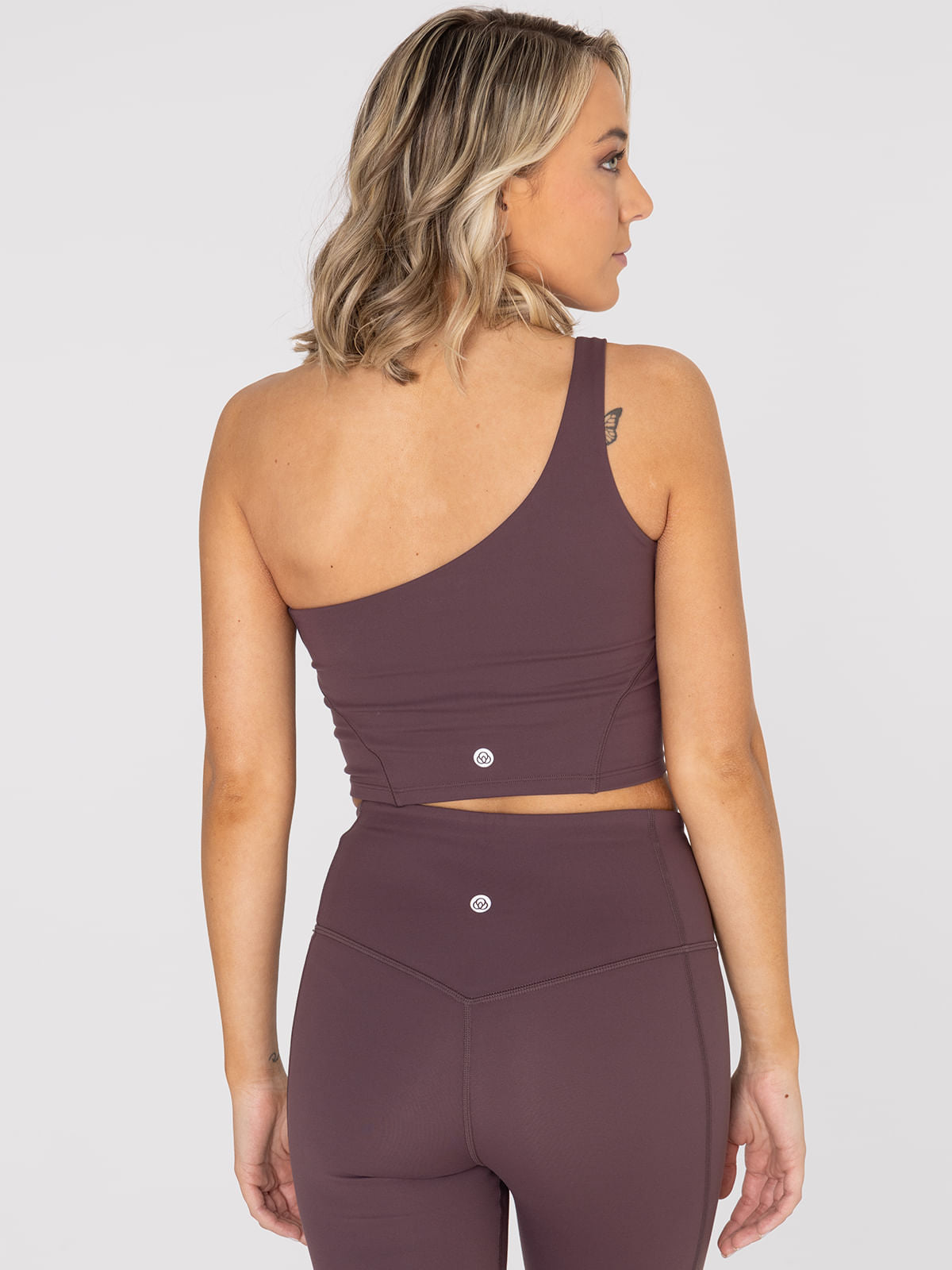 Bra Para Mujer Deportivo Asymmetric Crop Top Marrón Bsoul
