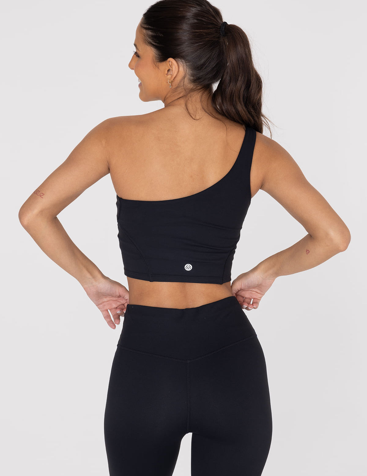 Bra Para Mujer Deportivo Asymmetric Crop Top Negro Bsoul