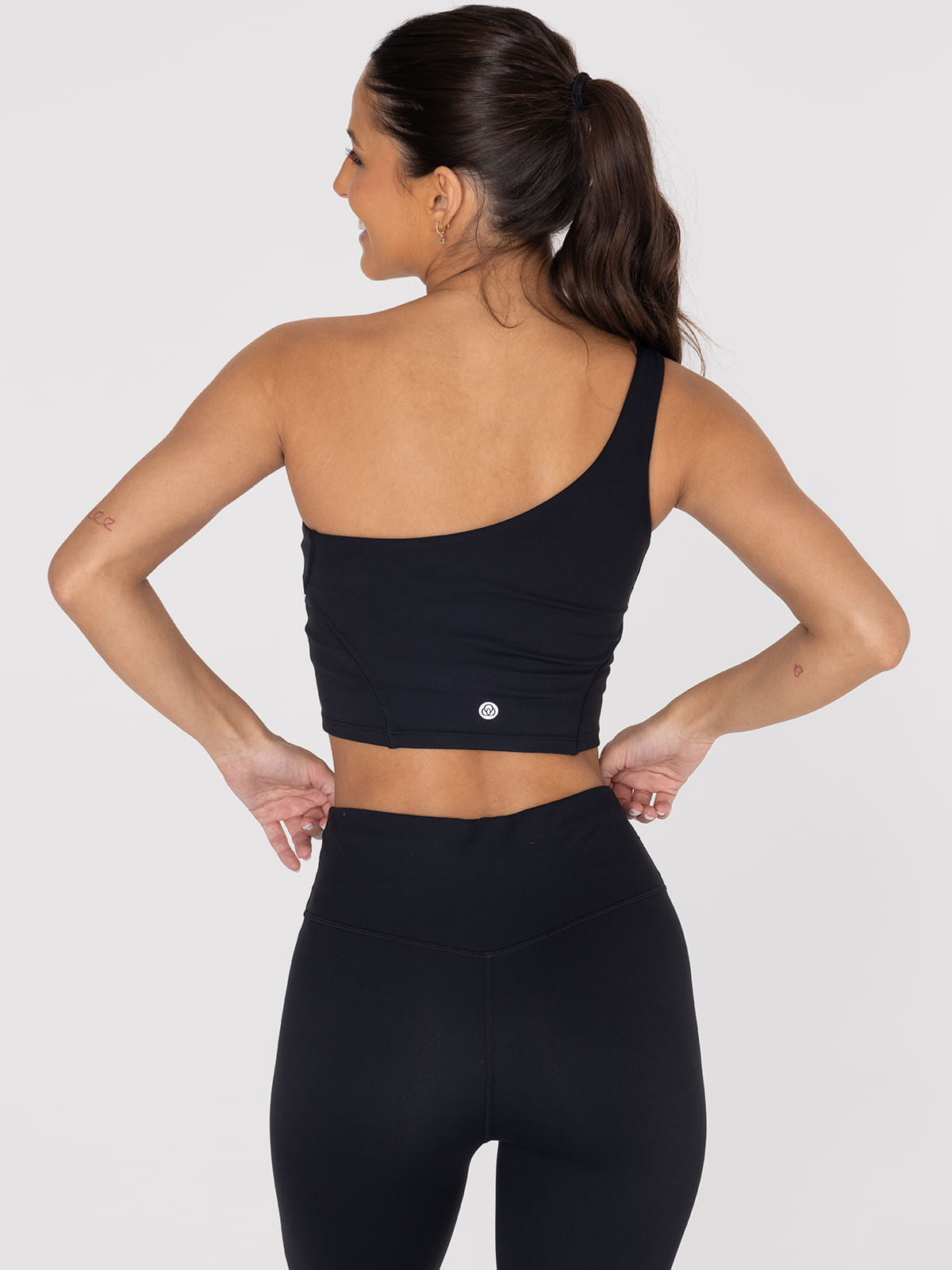 Bra Para Mujer Deportivo Asymmetric Crop Top Negro Bsoul