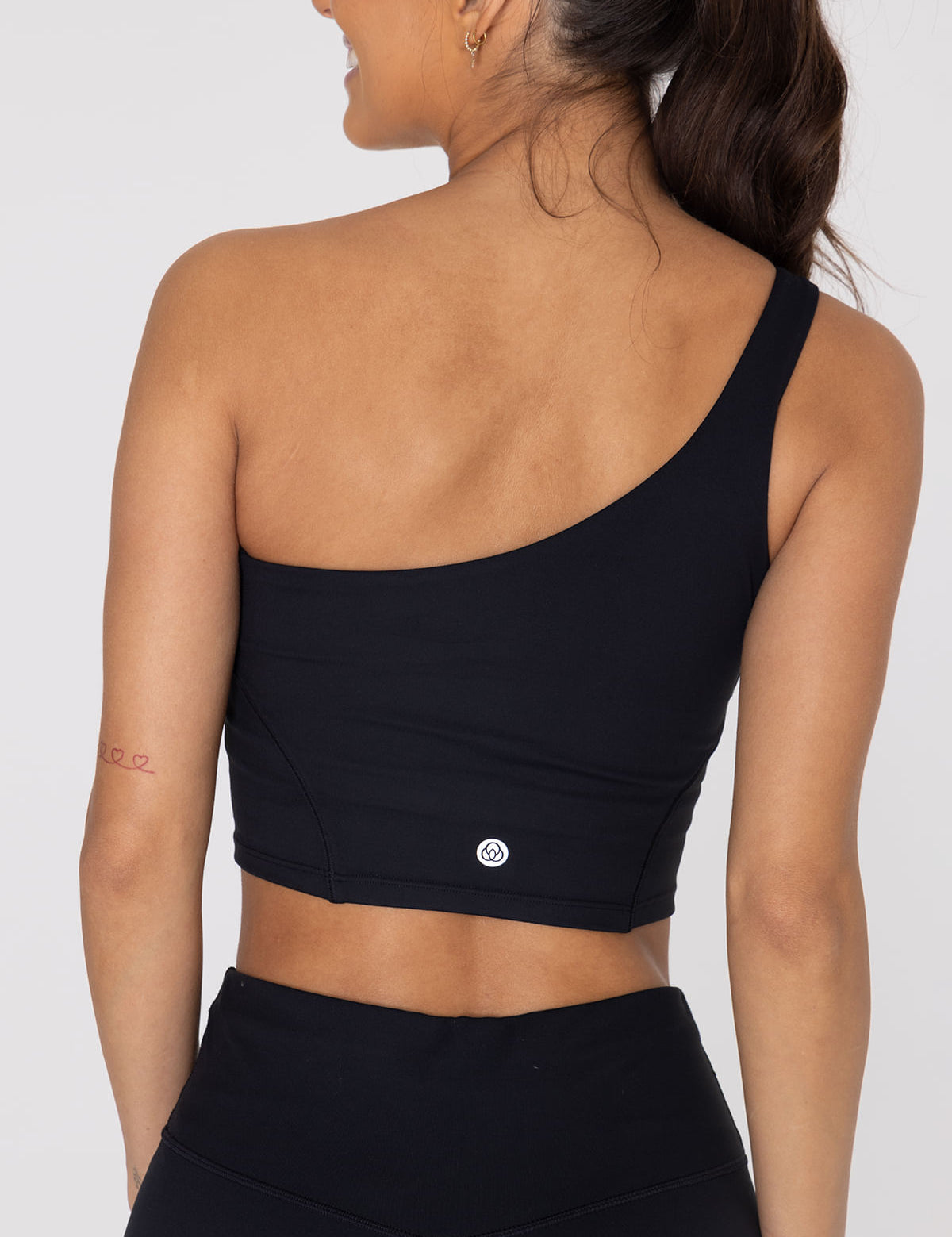 Bra Para Mujer Deportivo Asymmetric Crop Top Negro Bsoul