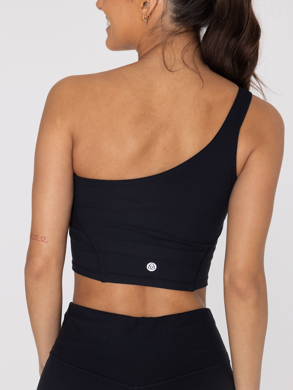 Bra Para Mujer Deportivo Asymmetric Crop Top Negro Bsoul