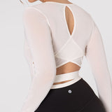Polo Manga Larga Para Mujer  Crop Top Beige Bsoul