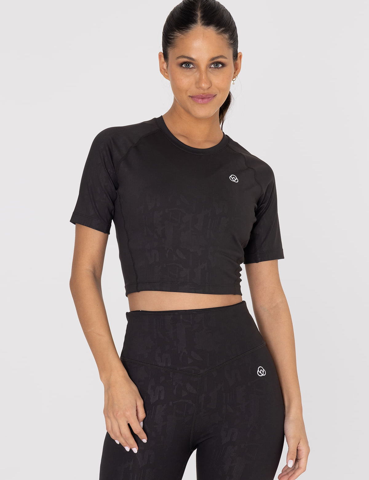 Polo Manga Corta Para Mujer  Cropped T-Shirt Negro Bsoul