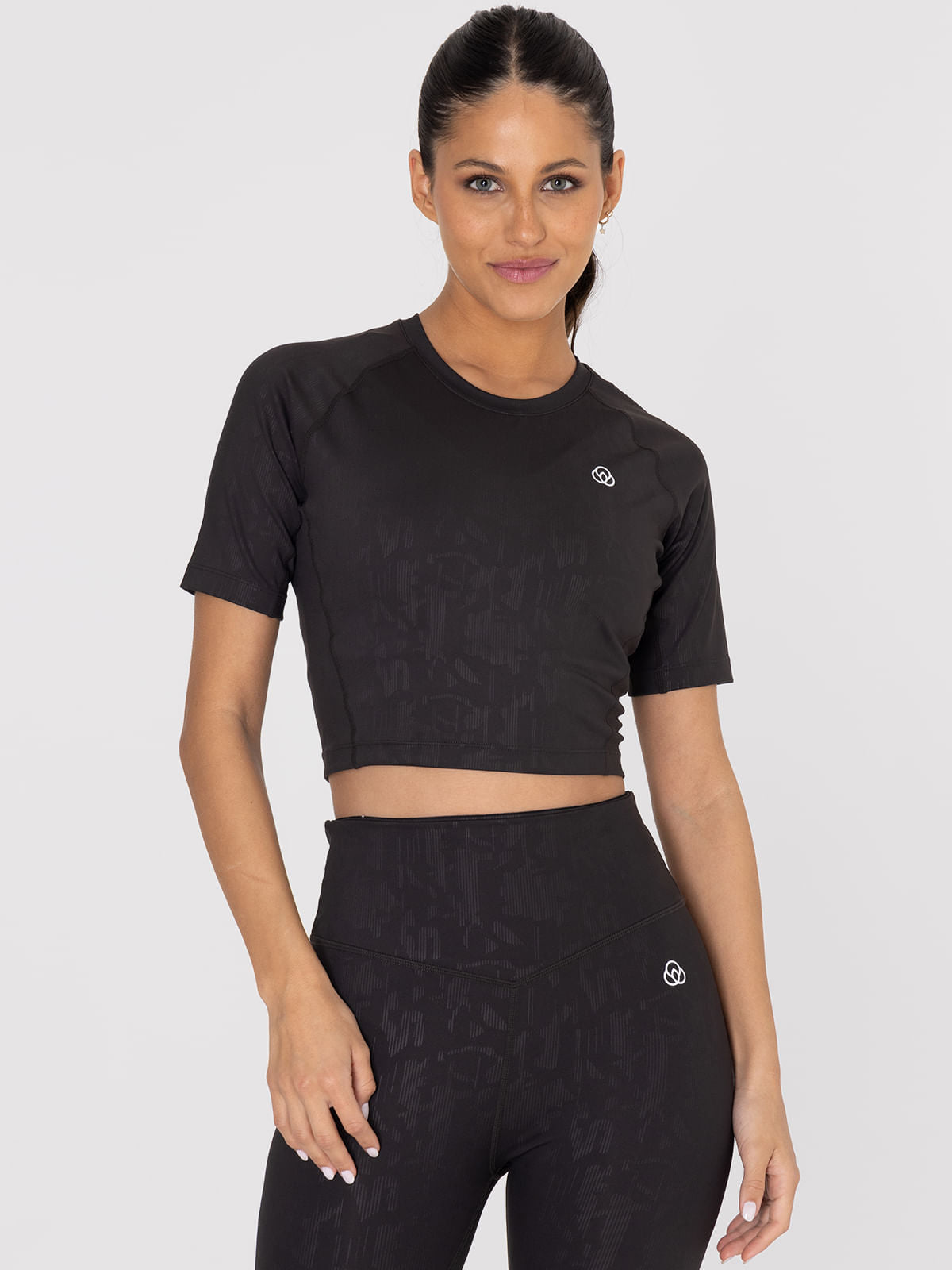 Polo Manga Corta Para Mujer  Cropped T-Shirt Negro Bsoul