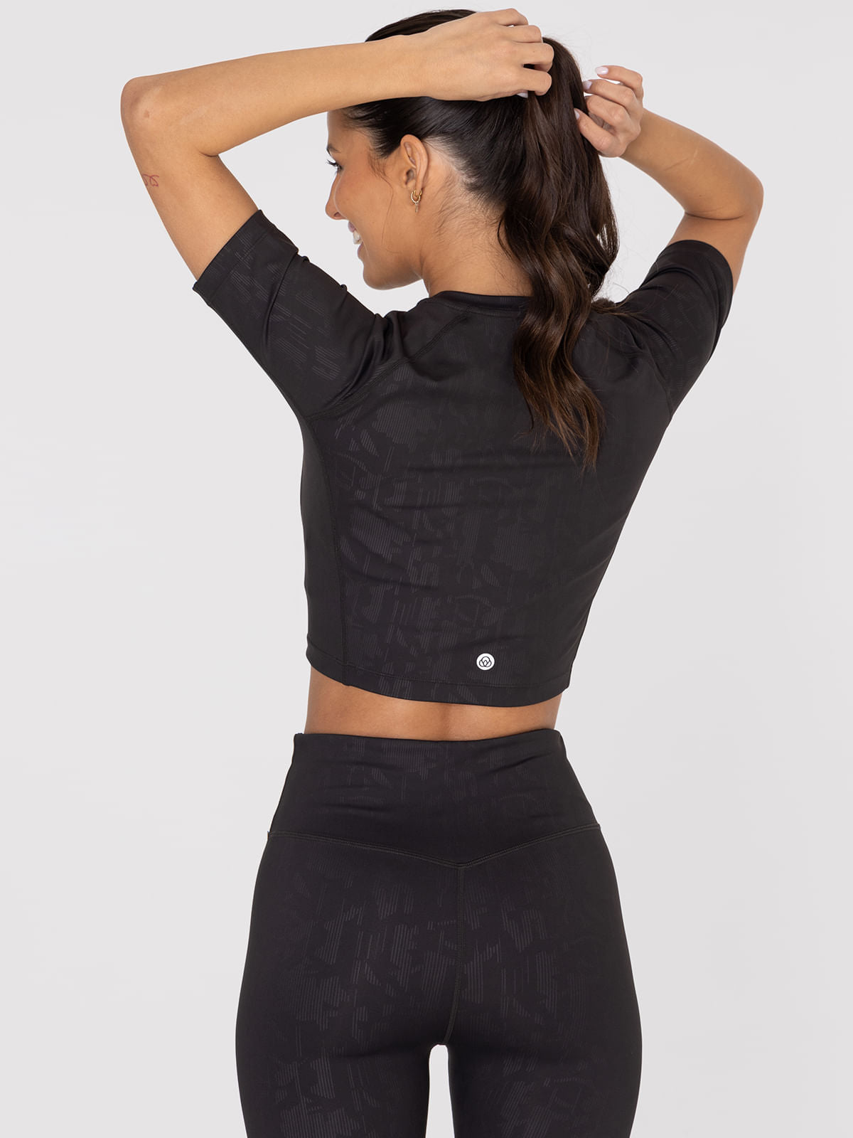 Polo Manga Corta Para Mujer  Cropped T-Shirt Negro Bsoul