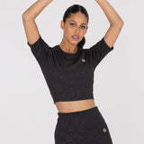 Polo Manga Corta Para Mujer  Cropped T-Shirt Negro Bsoul