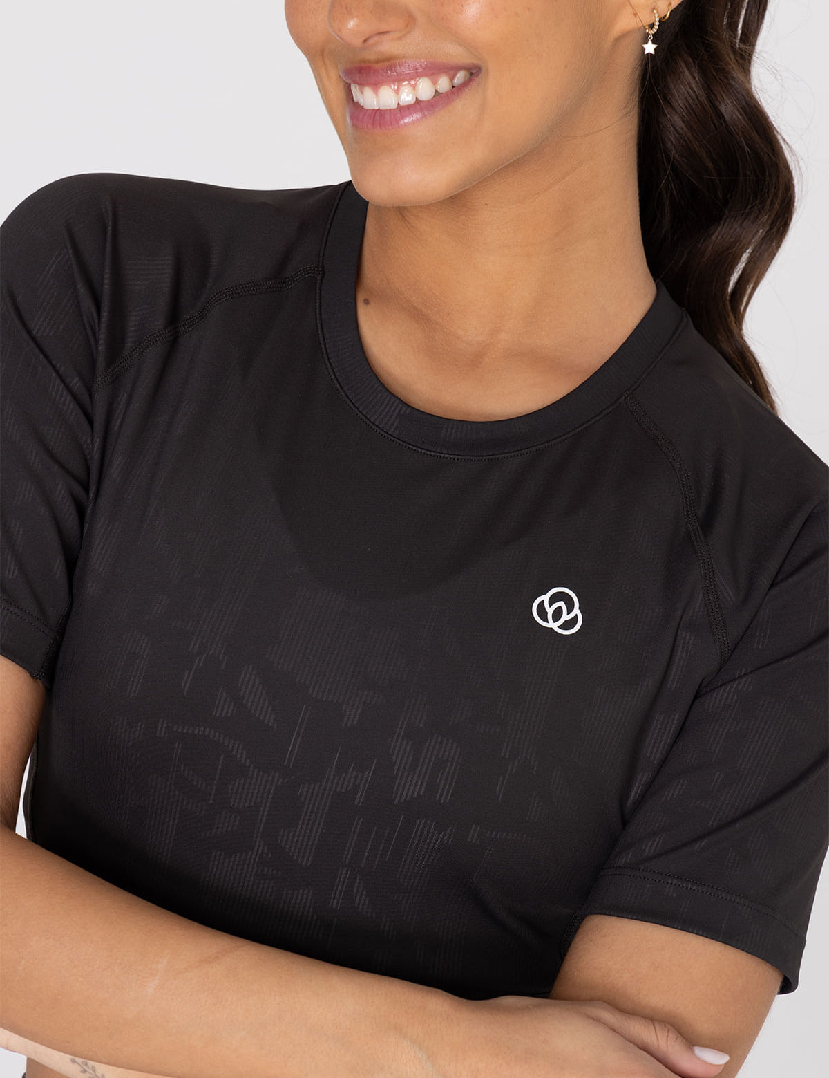 Polo Manga Corta Para Mujer  Cropped T-Shirt Negro Bsoul