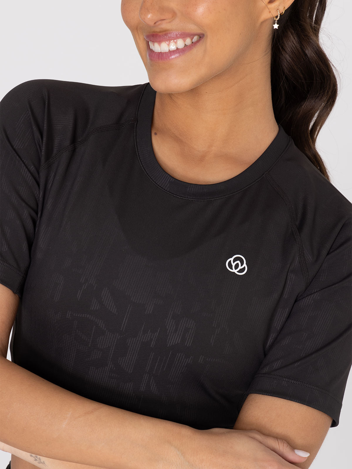 Polo Manga Corta Para Mujer  Cropped T-Shirt Negro Bsoul