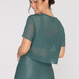 Polo Manga Corta Para Mujer Crop Demi Verde Bsoul