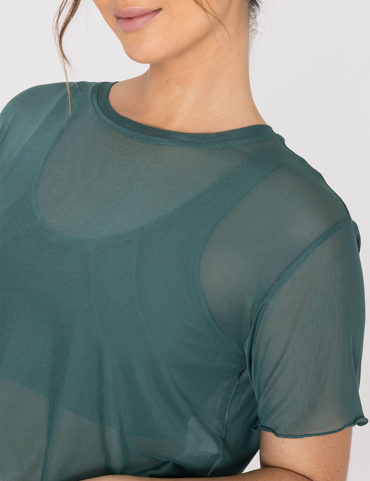 Polo Manga Corta Para Mujer Crop Demi Verde Bsoul