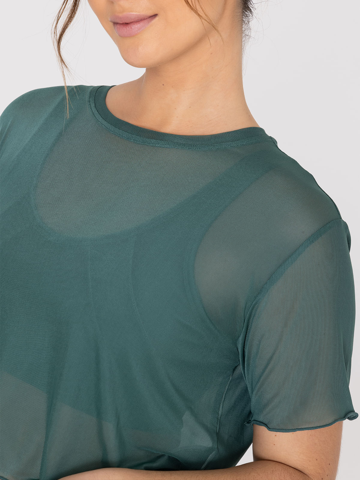 Polo Manga Corta Para Mujer Crop Demi Verde Bsoul