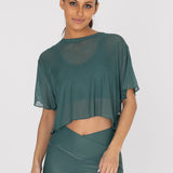 Polo Manga Corta Para Mujer Crop Demi Verde Bsoul