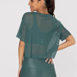 Polo Manga Corta Para Mujer Crop Demi Verde Bsoul
