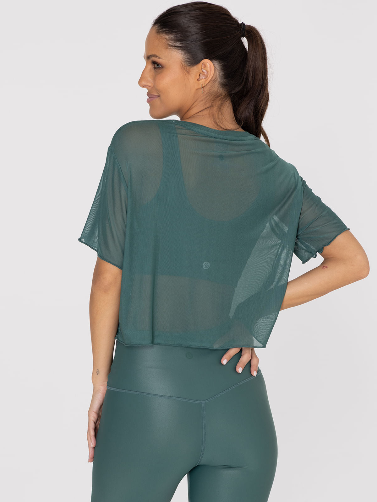 Polo Manga Corta Para Mujer Crop Demi Verde Bsoul
