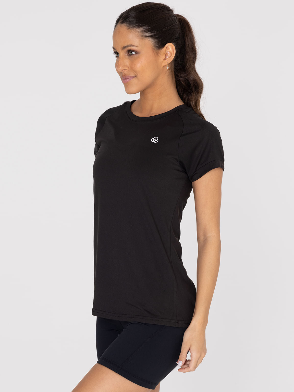 Polo Manga Corta Para Mujer  V-Neck Negro Bsoul