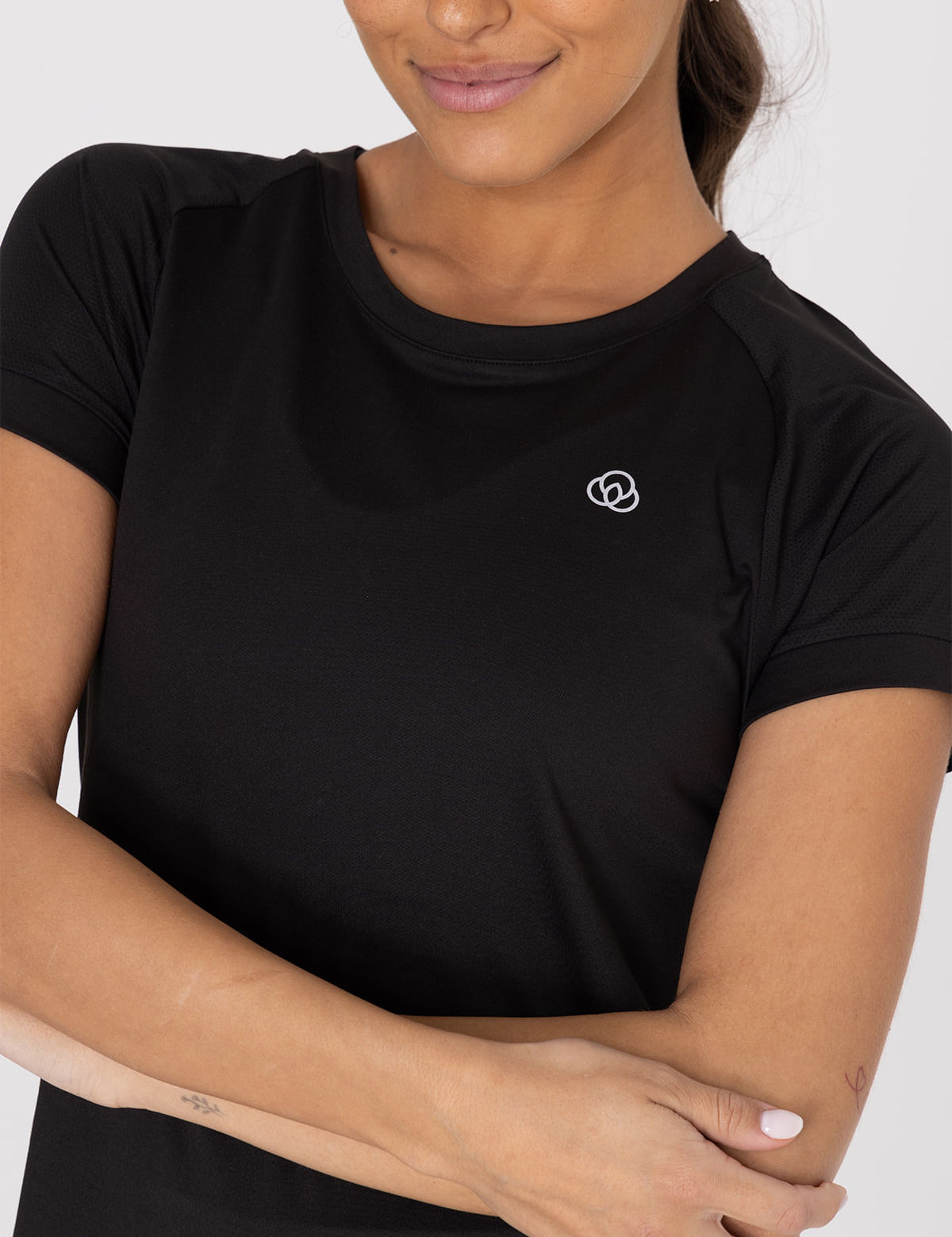 Polo Manga Corta Para Mujer  V-Neck Negro Bsoul