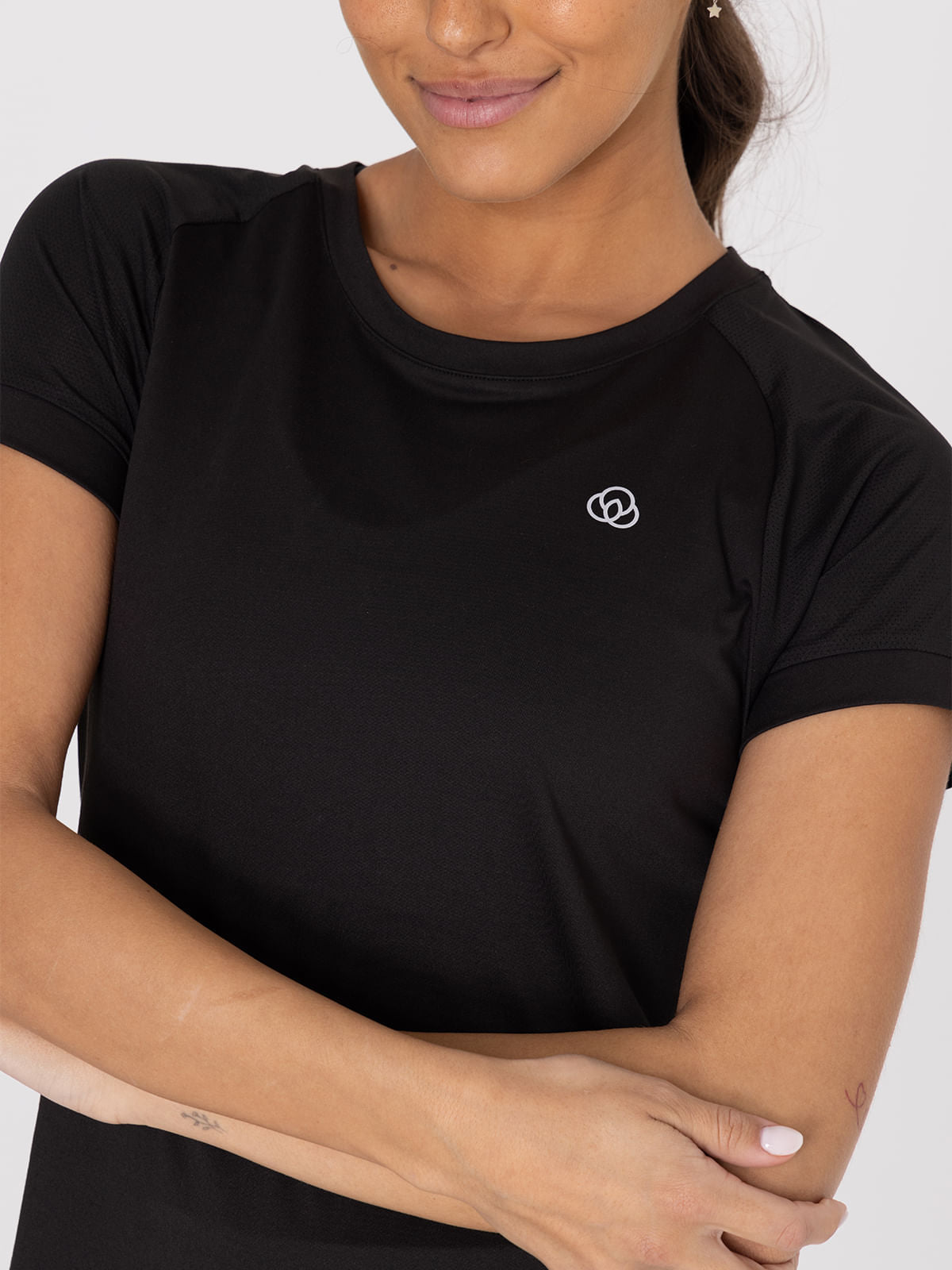 Polo Manga Corta Para Mujer  V-Neck Negro Bsoul