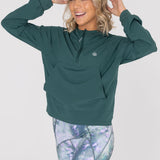 Hoodie Para Mujer  Half Zip Demi Verde Bsoul
