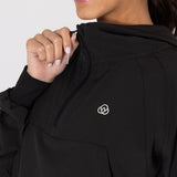 Hoodie Para Mujer  Half Zip Demi Negro Bsoul