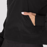Hoodie Para Mujer  Half Zip Demi Negro Bsoul