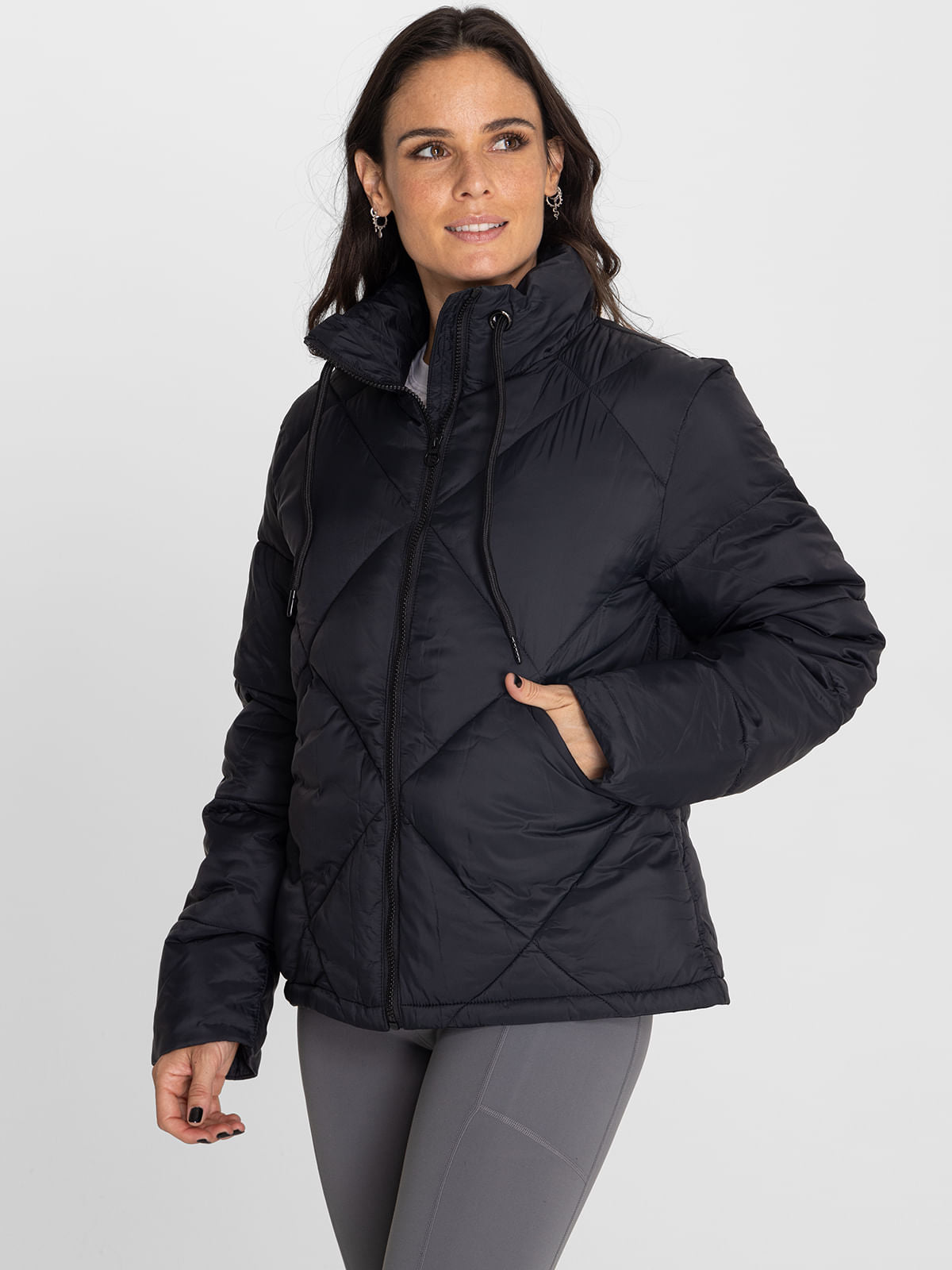 Casaca Para Mujer  Quilted Negro Bsoul