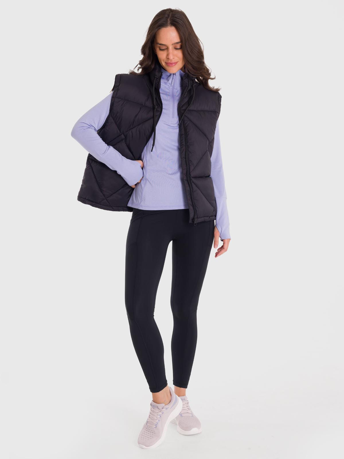 Chaleco Para Mujer Quilted Negro Bsoul