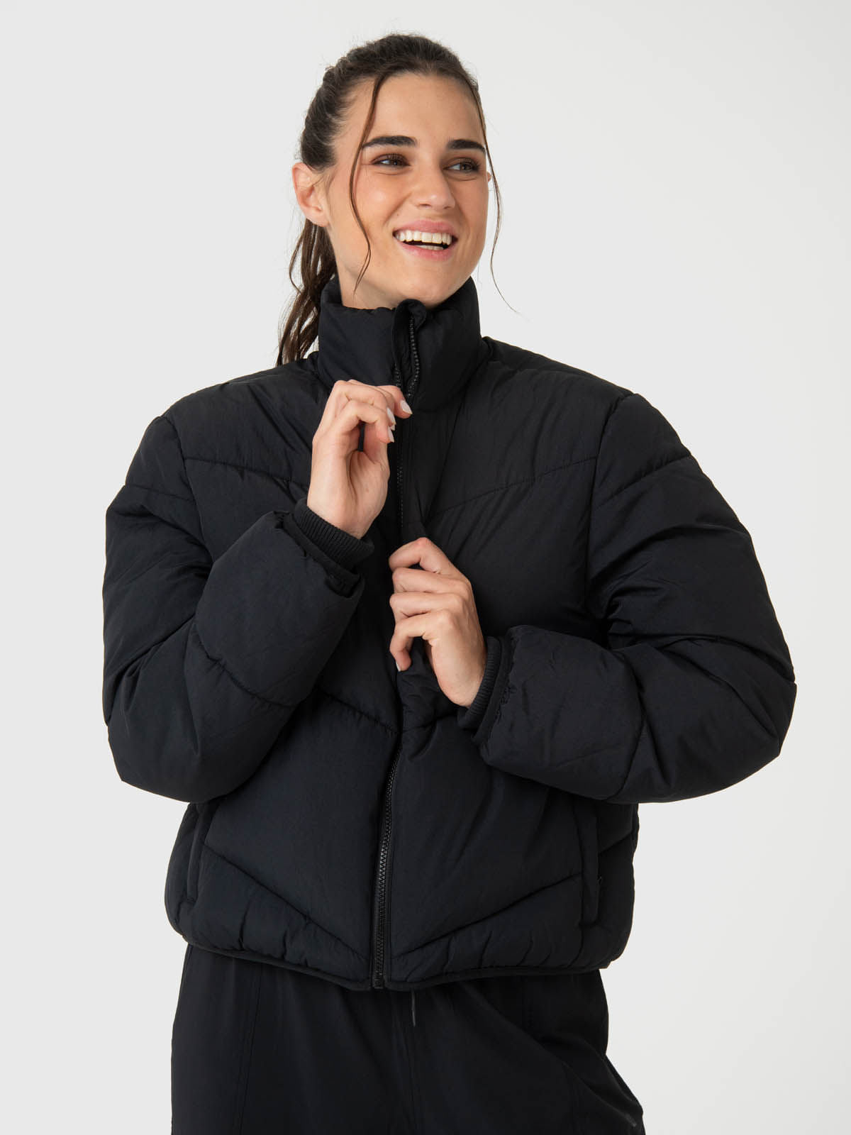 Casaca Para Mujer Puffa Negro Bsoul