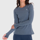 Polo Manga Larga Para Mujer First Layer Azul Bsoul