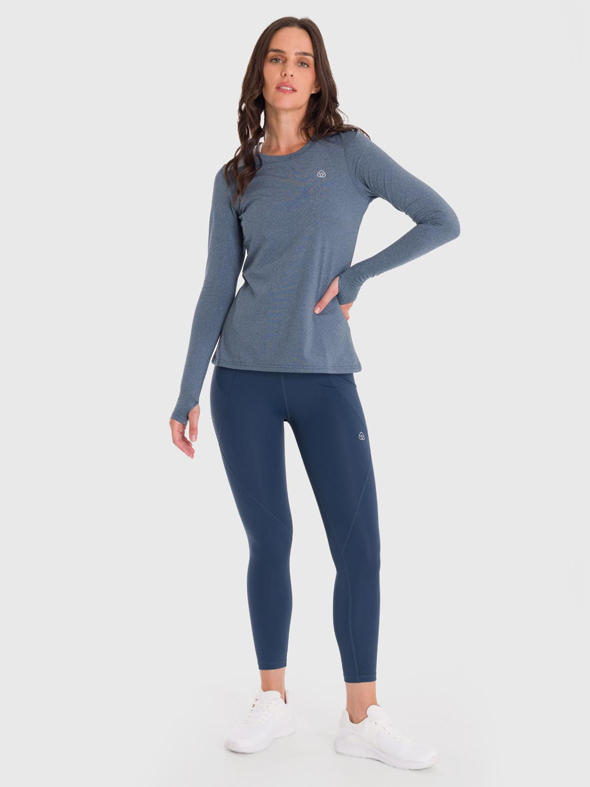 Polo Manga Larga Para Mujer First Layer Azul Bsoul