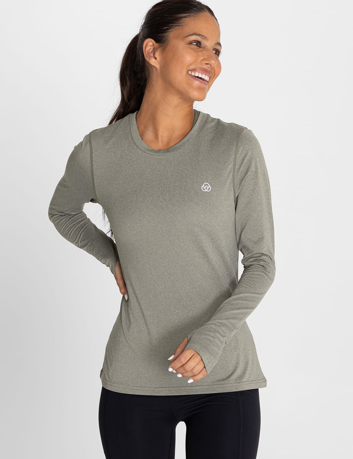 Polo Manga Larga Para Mujer  First Layer Verde Bsoul