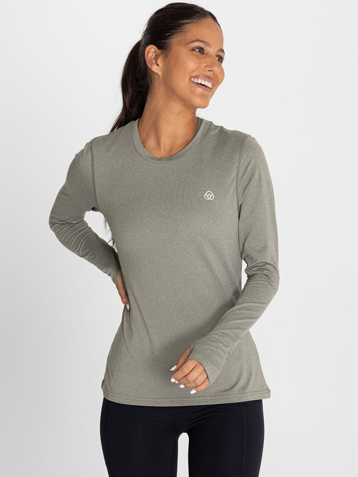 Polo Manga Larga Para Mujer  First Layer Verde Bsoul