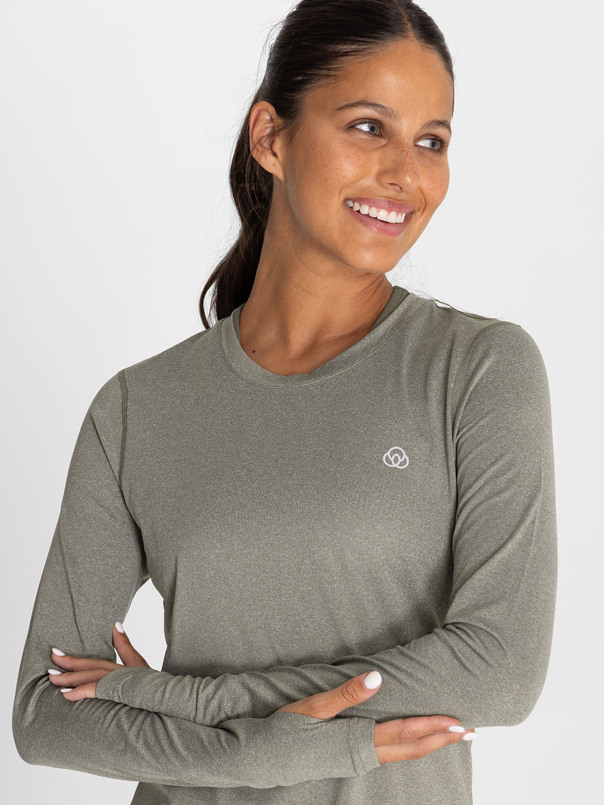 Polo Manga Larga Para Mujer  First Layer Verde Bsoul
