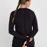 Polo Manga Larga Para Mujer First Layer Negro Bsoul