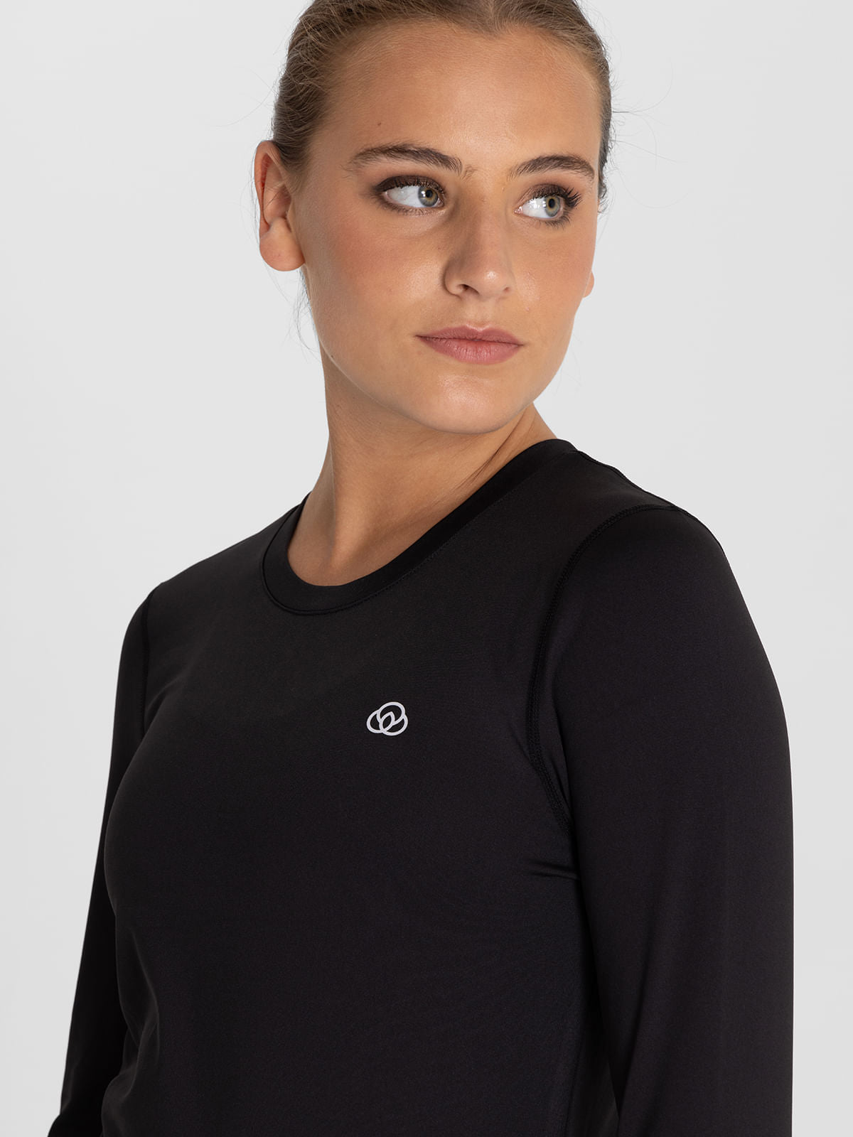 Polo Manga Larga Para Mujer First Layer Negro Bsoul