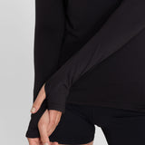 Polo Manga Larga Para Mujer First Layer Negro Bsoul