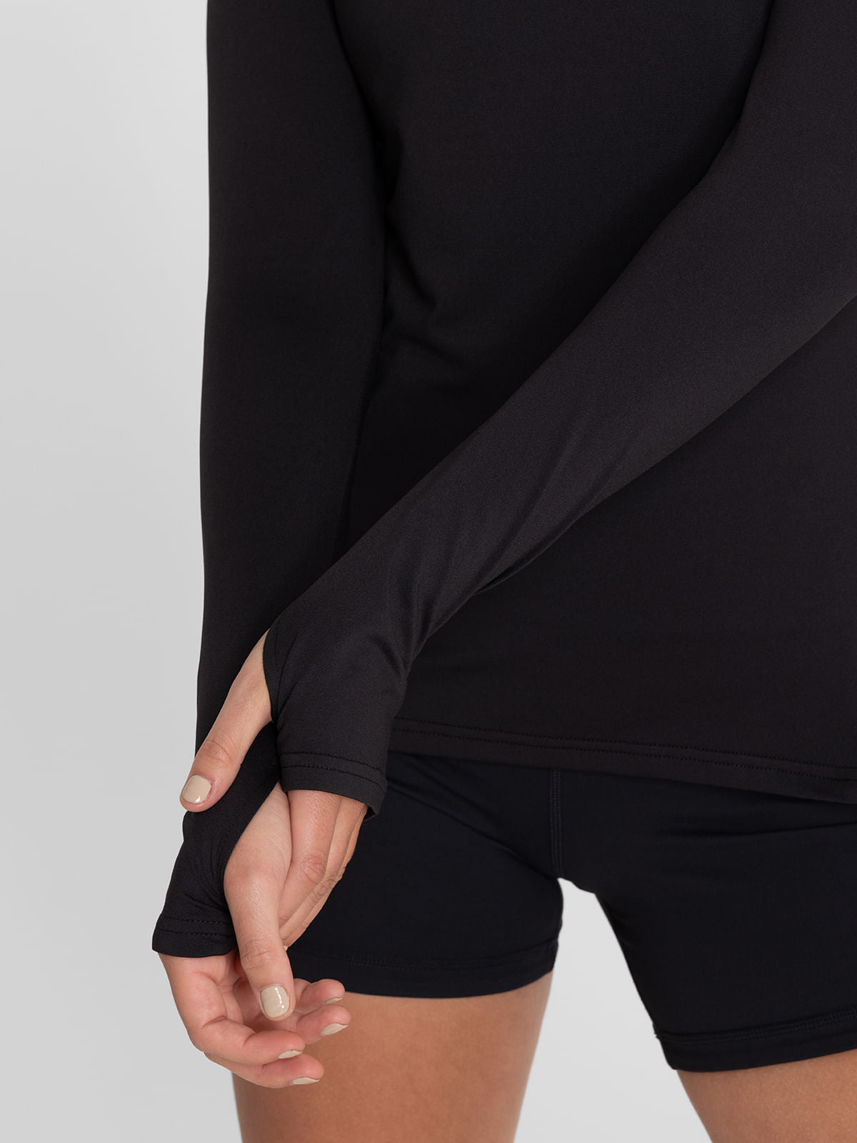 Polo Manga Larga Para Mujer First Layer Negro Bsoul