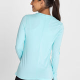 Polo Manga Larga Para Mujer  First Layer Celeste Bsoul