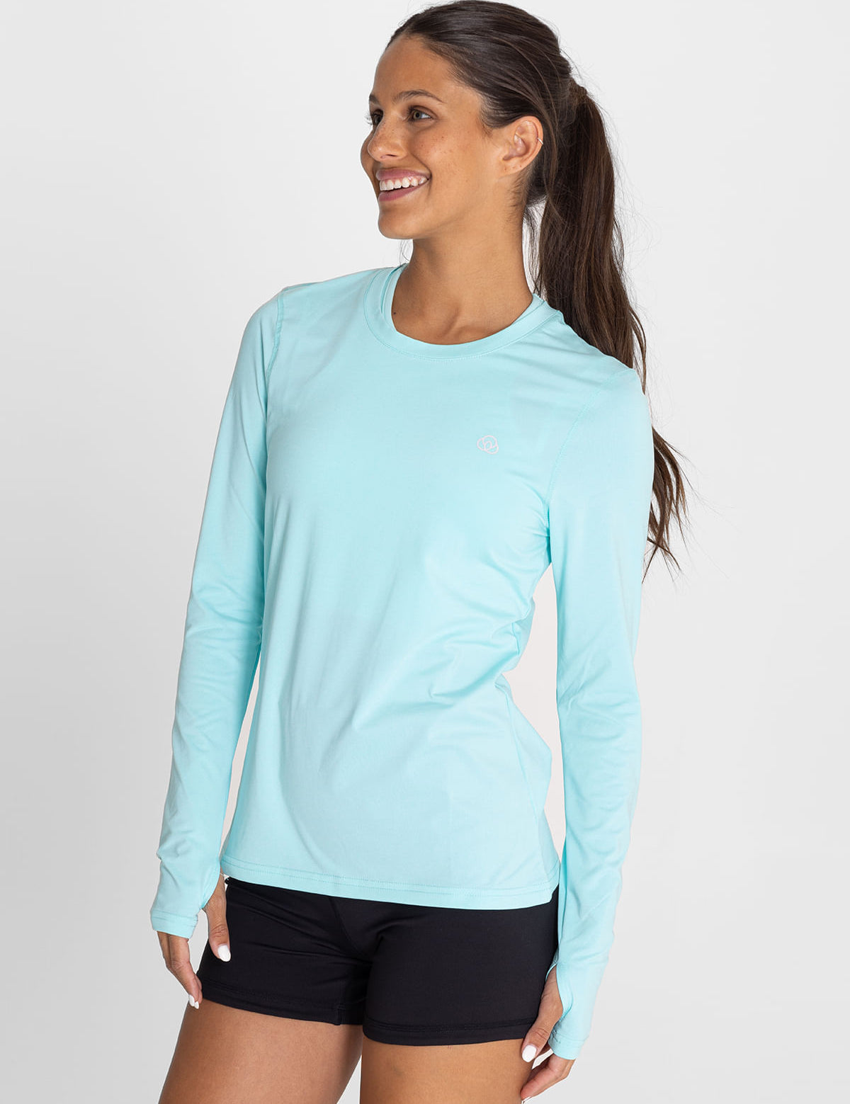 Polo Manga Larga Para Mujer  First Layer Celeste Bsoul