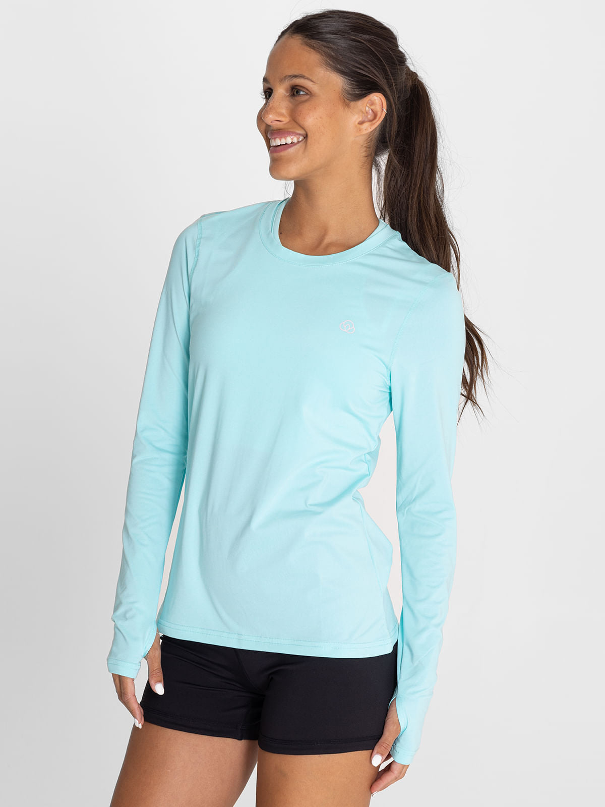 Polo Manga Larga Para Mujer  First Layer Celeste Bsoul